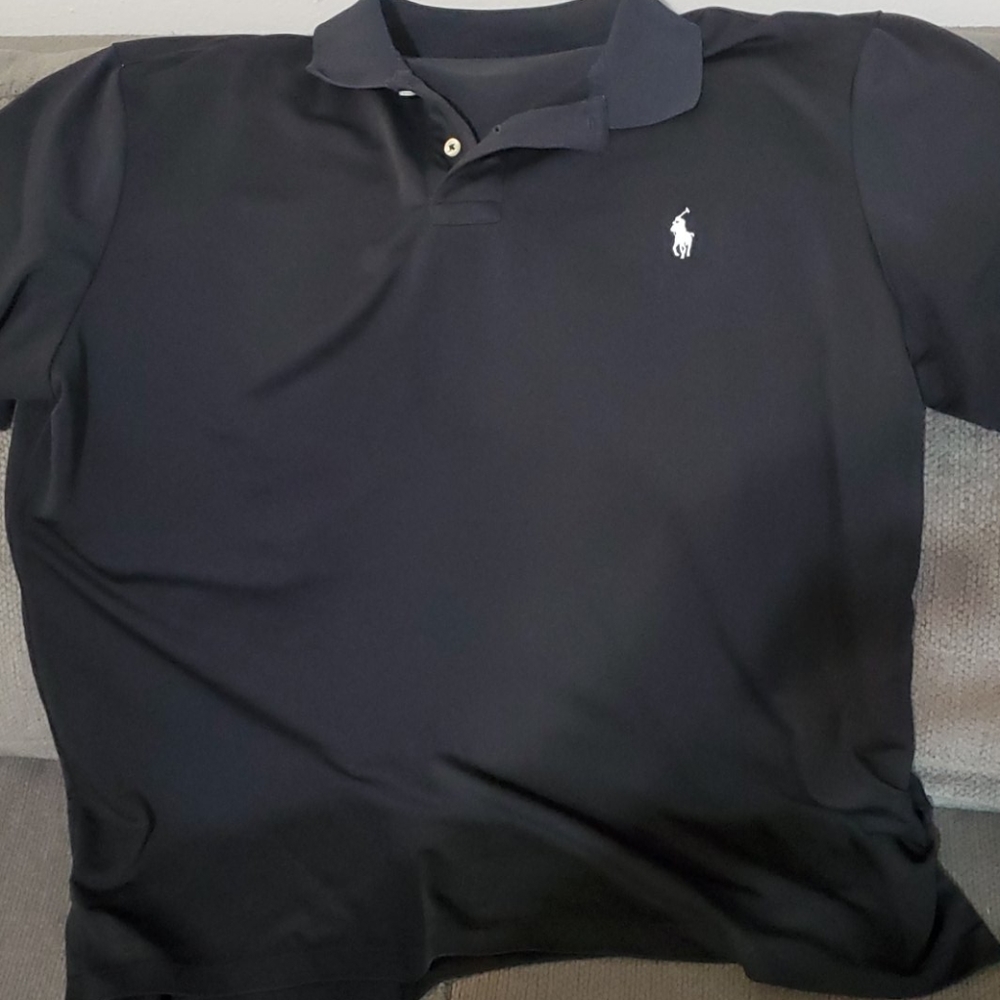 Men's dry fit polo. Ralph Lauren. Black. 2X